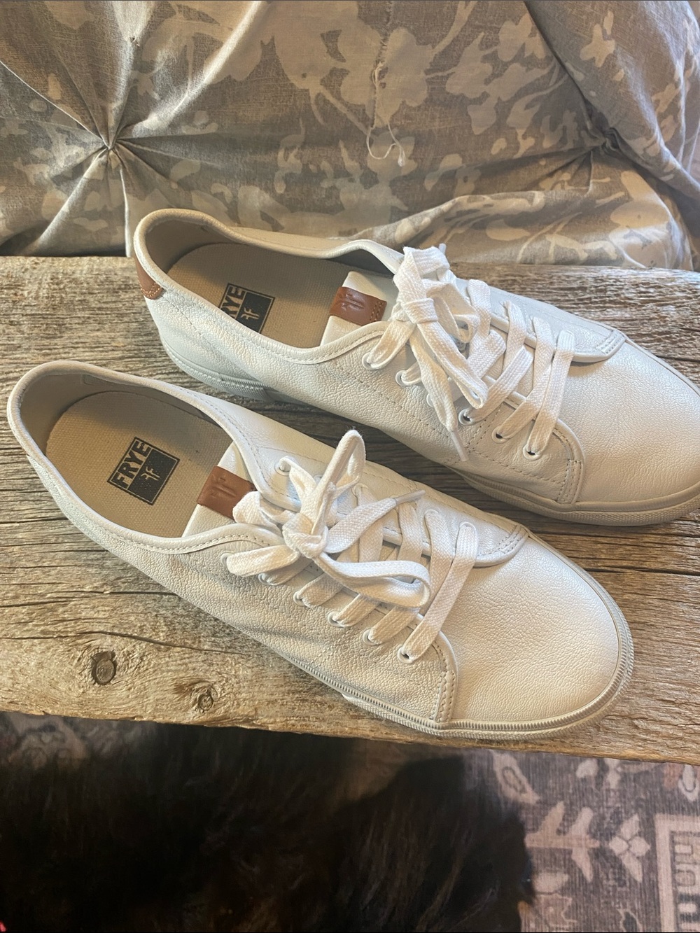 Frye Women’s White Leather Low-Top Lace-Up Sneakers